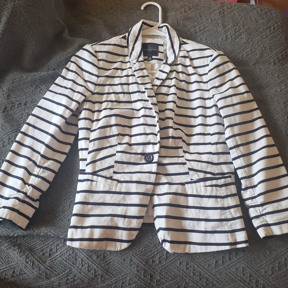 The Limited Navy White Stripe Blazer